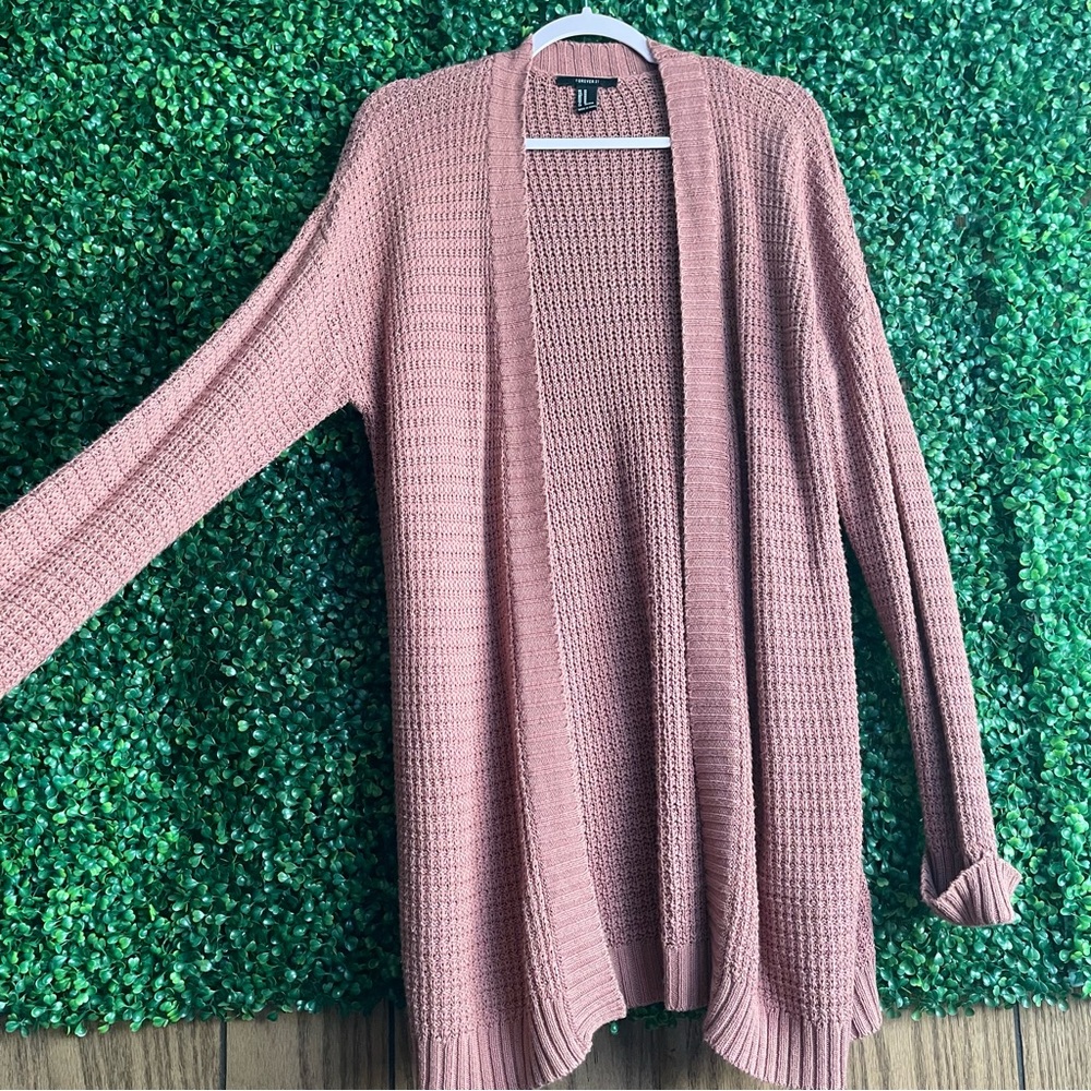 Forever 21 Dusty Rose Knit Cardigan